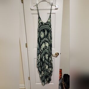 India Boutique Black and Cream Paisley Dress